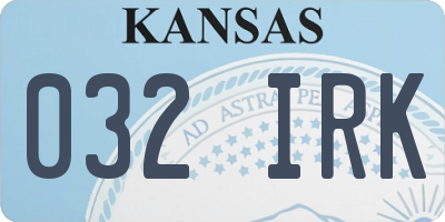 KS license plate 032IRK