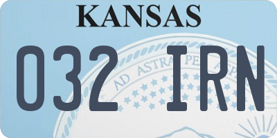 KS license plate 032IRN