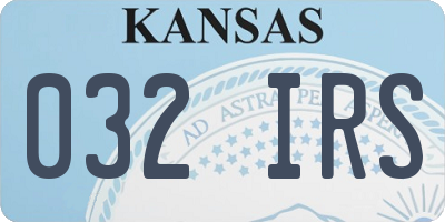 KS license plate 032IRS