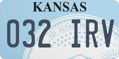 KS license plate 032IRV