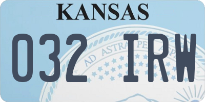 KS license plate 032IRW