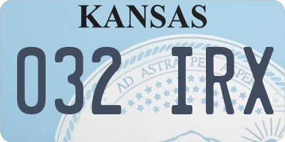 KS license plate 032IRX