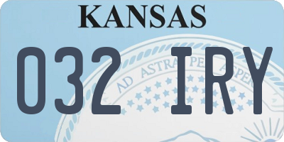KS license plate 032IRY