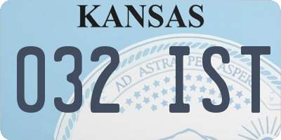 KS license plate 032IST
