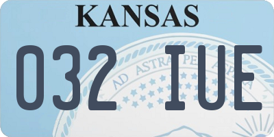 KS license plate 032IUE