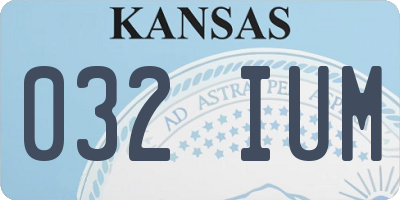 KS license plate 032IUM