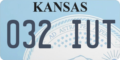 KS license plate 032IUT