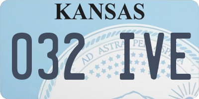 KS license plate 032IVE