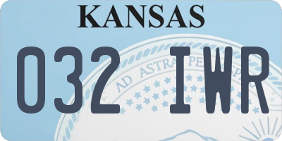 KS license plate 032IWR