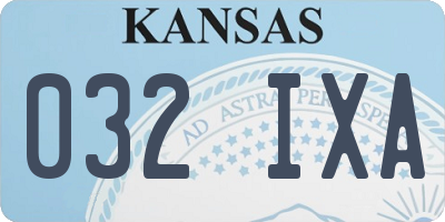 KS license plate 032IXA