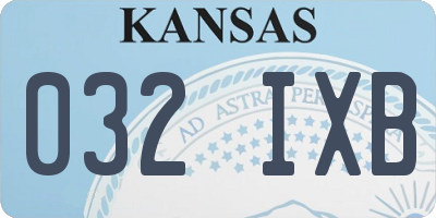 KS license plate 032IXB