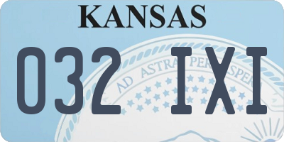 KS license plate 032IXI