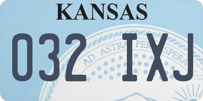 KS license plate 032IXJ