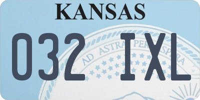 KS license plate 032IXL