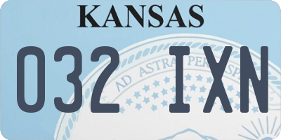KS license plate 032IXN