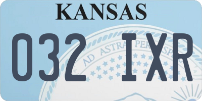 KS license plate 032IXR