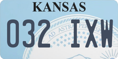 KS license plate 032IXW