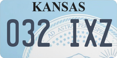 KS license plate 032IXZ