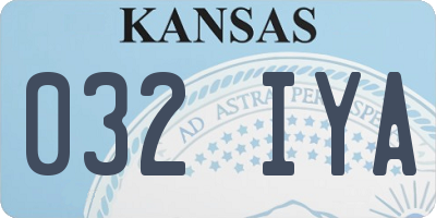 KS license plate 032IYA