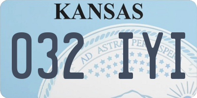 KS license plate 032IYI