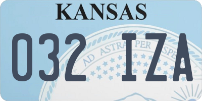 KS license plate 032IZA