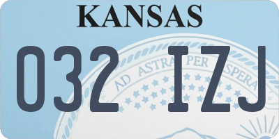 KS license plate 032IZJ