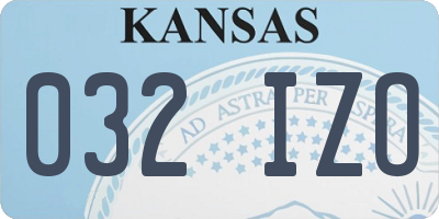 KS license plate 032IZO