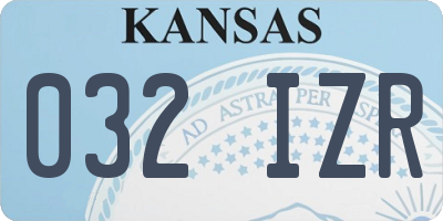 KS license plate 032IZR