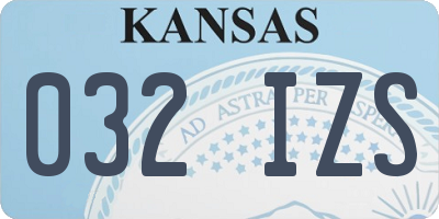 KS license plate 032IZS