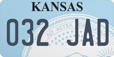 KS license plate 032JAD