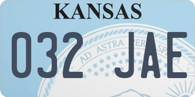 KS license plate 032JAE