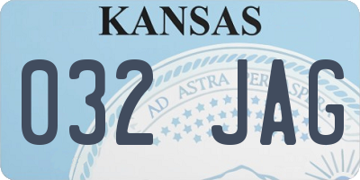 KS license plate 032JAG