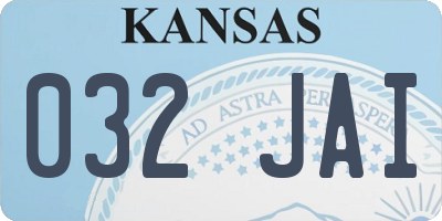 KS license plate 032JAI