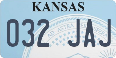 KS license plate 032JAJ