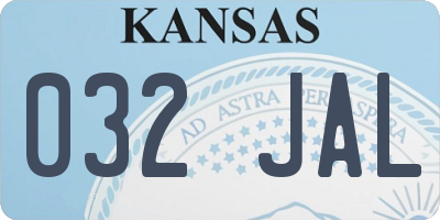 KS license plate 032JAL