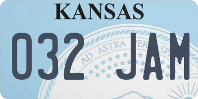 KS license plate 032JAM