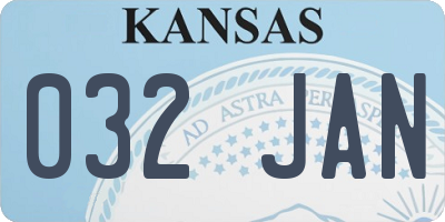 KS license plate 032JAN