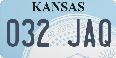 KS license plate 032JAQ