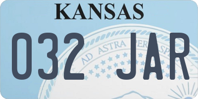 KS license plate 032JAR