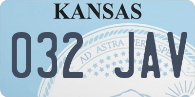 KS license plate 032JAV