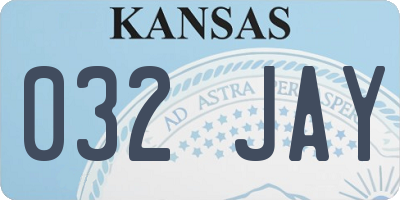 KS license plate 032JAY