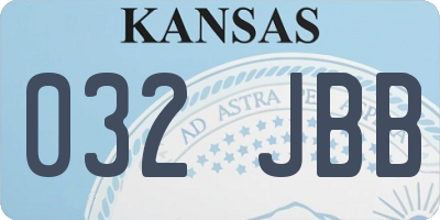 KS license plate 032JBB