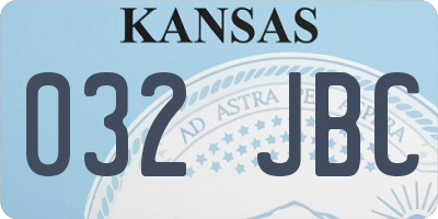 KS license plate 032JBC