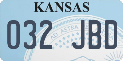 KS license plate 032JBD