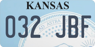 KS license plate 032JBF