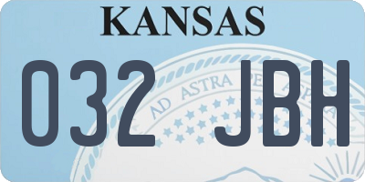 KS license plate 032JBH