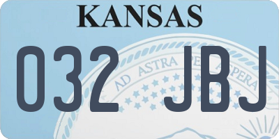 KS license plate 032JBJ