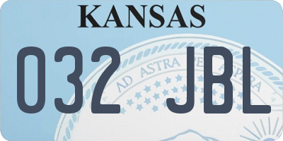 KS license plate 032JBL