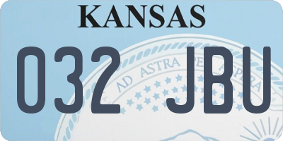 KS license plate 032JBU