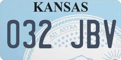 KS license plate 032JBV